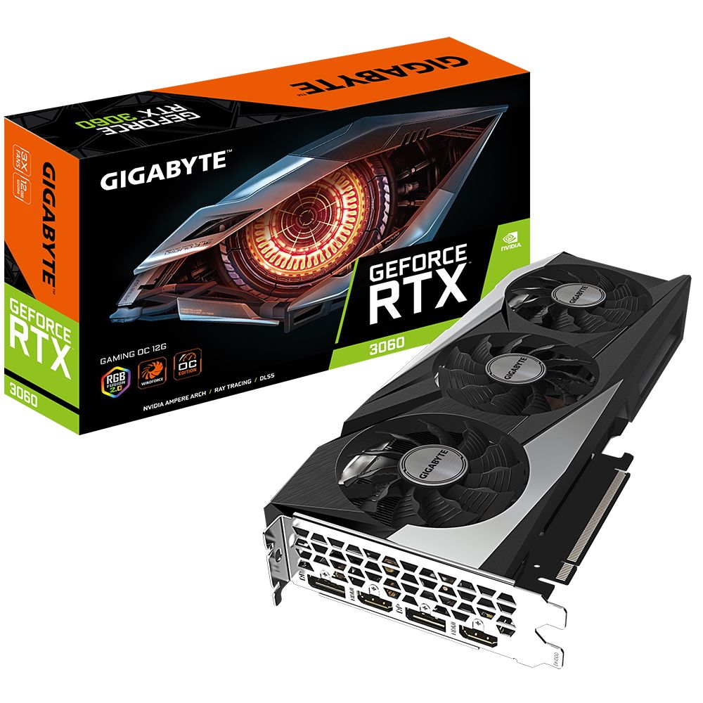 Видеокарта Gigabyte RTX3060 GAMING OC 2.0 12GB GDDR6 192bit 2xHDMI 2xDP 3FAN LHR RTL {10} (309312)