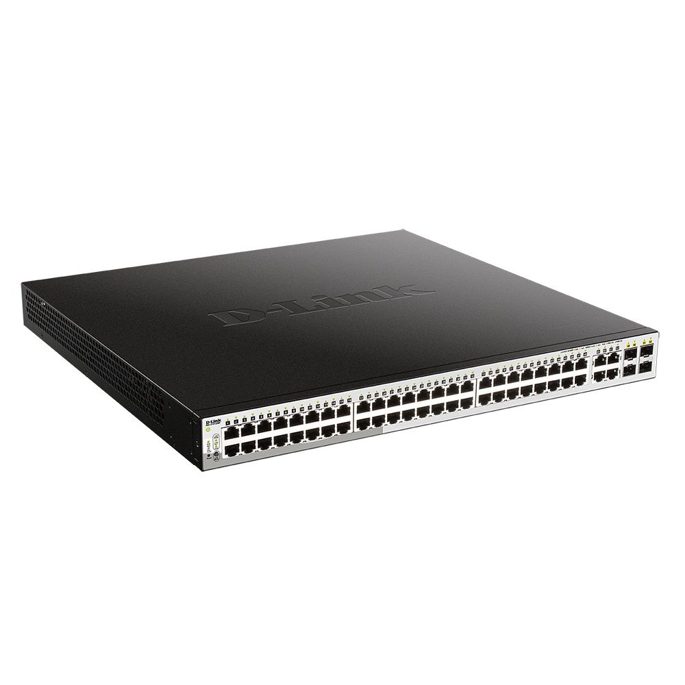 Коммутатор D-Link DGS-1210-52MP/FL1A Управляемый L2 коммутатор с 48 портами 10/100/1000Base-T и 4 комбо-портами 100/1000Base-T/SFP (48 потов PoE 802.3af/at, PoE-бюджет 370 Вт), RTL {2}