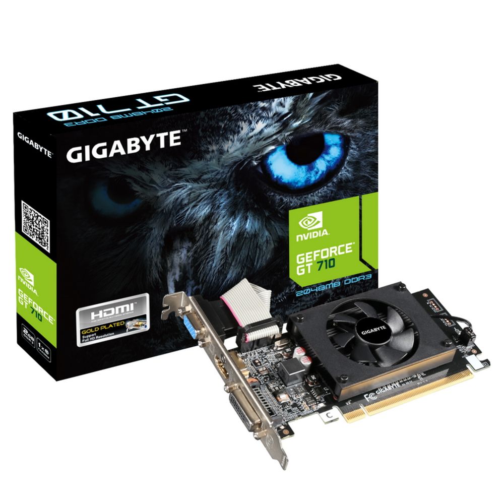 Видеокарта Gigabyte GT710 2GB DDR3 64bit VGA DVI-D HDMI RTL {30} (316464)