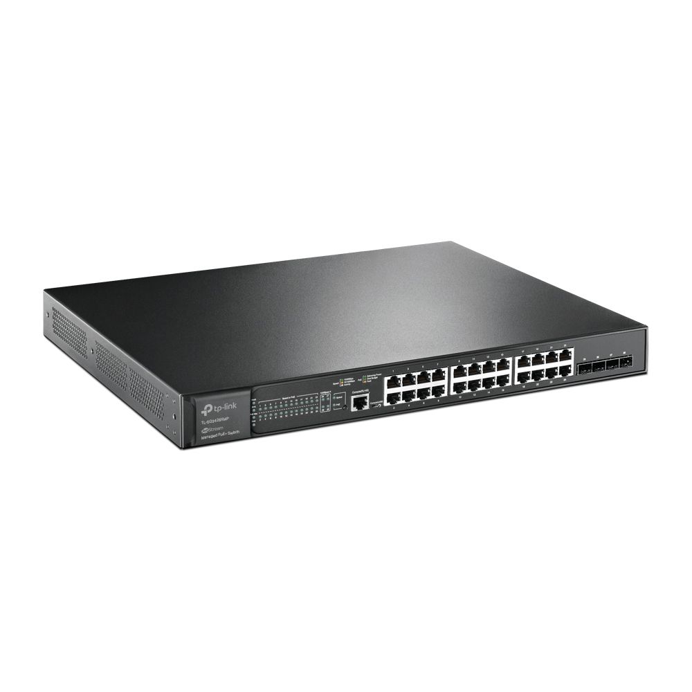 Коммутатор TP-LINK TL-SG3428XMP 24-портовый гигабитный управляемый PoE-коммутатор с 4 SFP+ портами 10 Гбит/с, поддержка PoE 802.3af/at, 1 консольный порт, установка в 19-дюймовую стойку, поддержка функций L2/L2+ (030773)