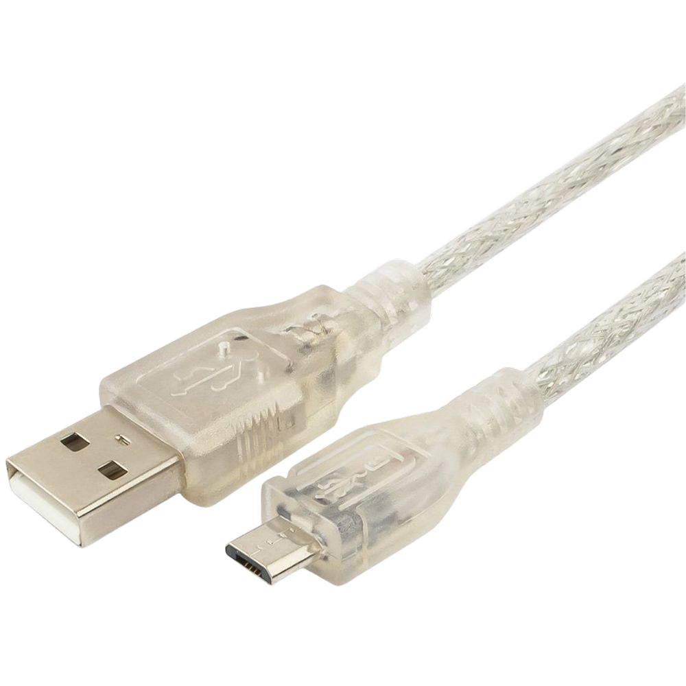 Кабель USB 2.0 Pro Cablexpert CCP-mUSB2-AMBM-6-TR AM/microBM, 1,8м, экран, феррит.кольцо, прозрачный, пакет