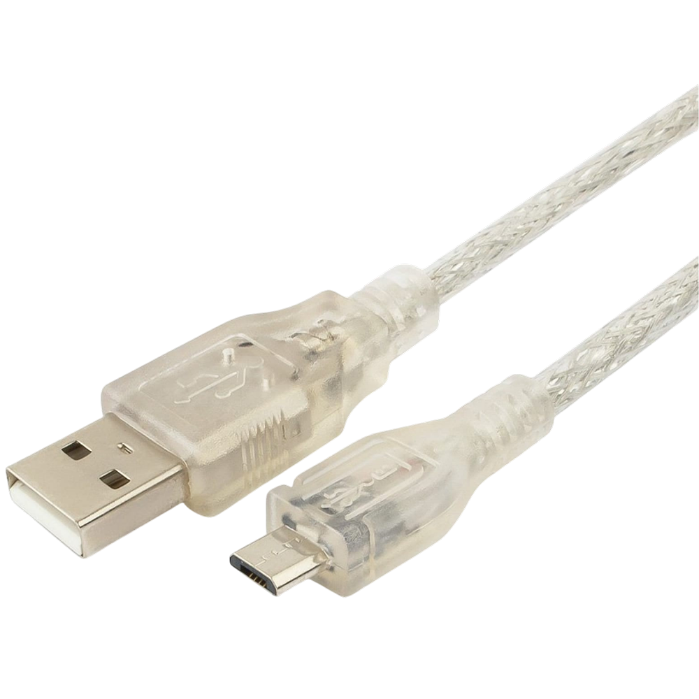 Кабель USB 2.0 Pro Cablexpert CCP-mUSB2-AMBM-6-TR AM/microBM, 1,8м, экран, феррит.кольцо, прозрачный, пакет