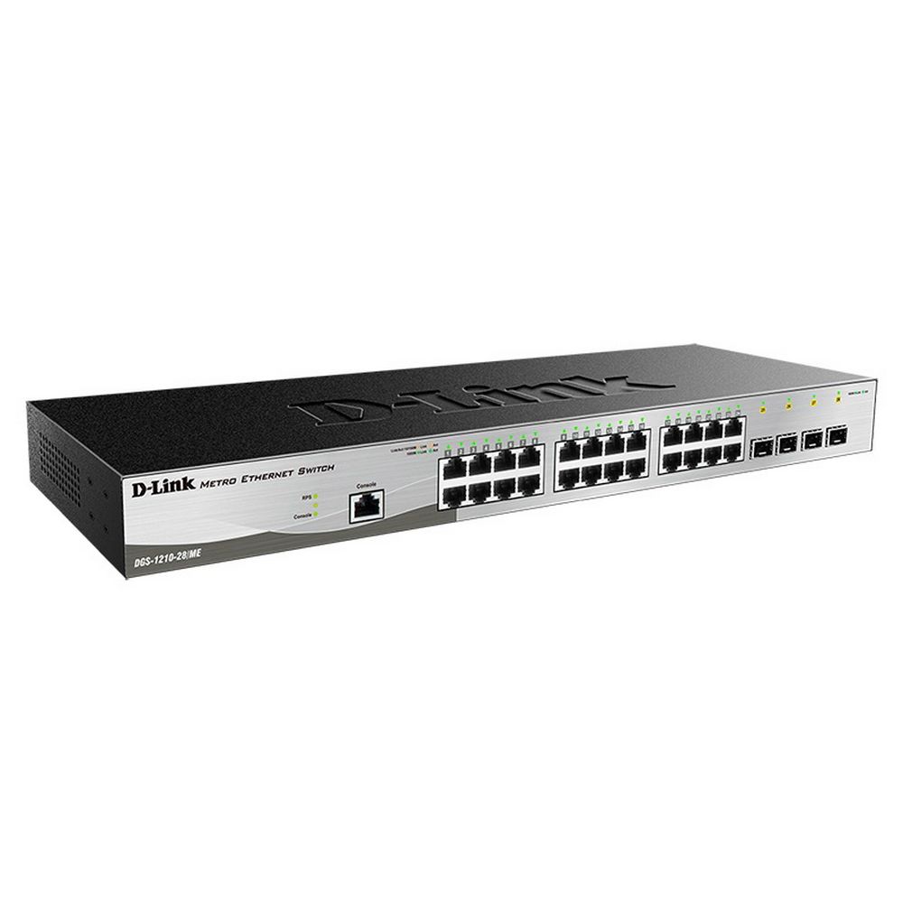 Коммутатор D-Link DGS-1210-28/ME/B2A Управляемый L2 коммутатор с 24 портами 10/100/1000Base-T и 4 портами 1000Base-X SFP (456145)