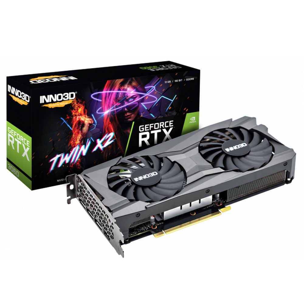 Видеокарта INNO3D RTX3060 TWIN X2 12GB GDDR6 192bit 3xDP HDMI 2FAN RTL {10} (796) (102091)