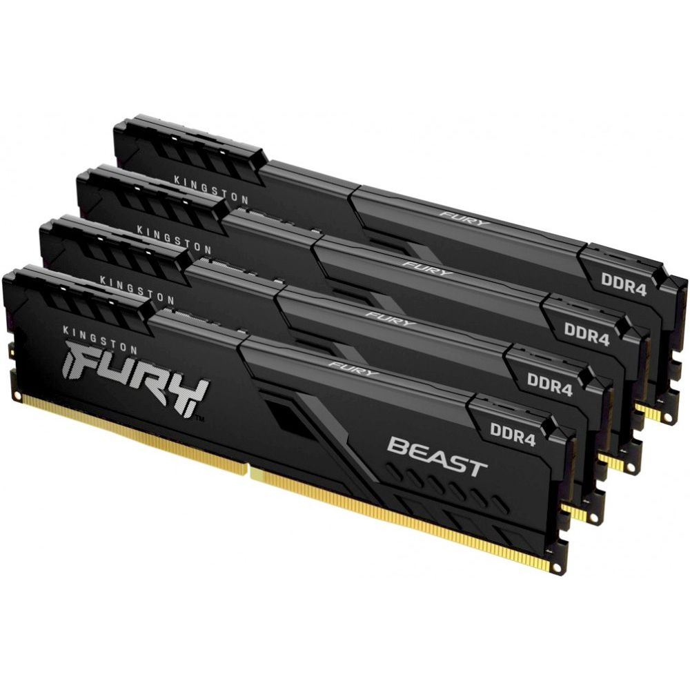 Модуль памяти Kingston 32GB Kingston DDR4 3200 DIMM FURY Beast Black Gaming Memory KF432C16BBK4/32 Non-ECC, CL16, 1.35V, KF432C16BBK4/32 1Gx8 (Kit of 4), RTL