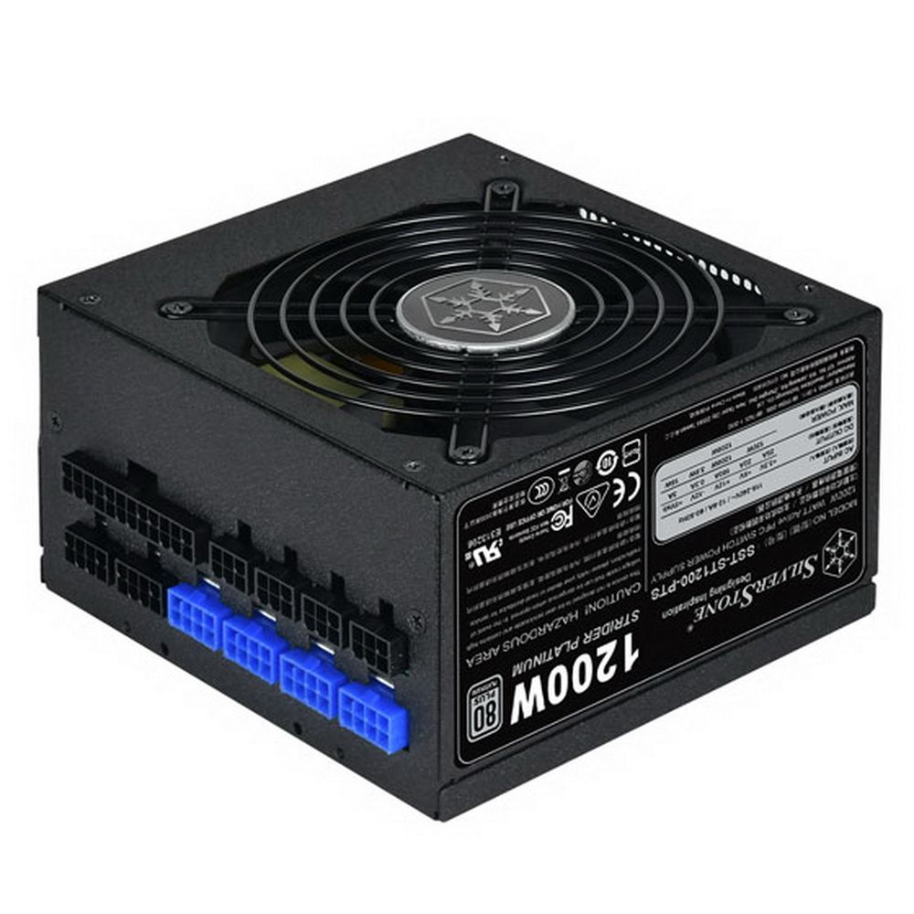 Блок питания Silverstone SST-ST1200-PTS V1.0 Strider Platinum Series, 1200W 80 Plus Platinum, ATX PC Power Supply, 120mm HYB quient fan, 140mm depth, 100% modular, RTL {4} (226582)