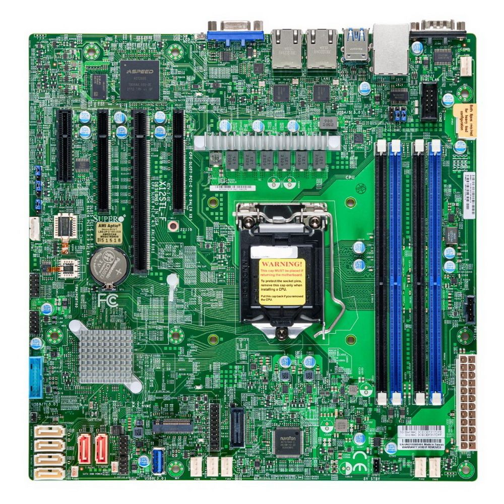 Материнская плата SuperMicro  MBD-X12STL-F-O Intel® Xeon® E-2300 Processor, 10th Generation Intel® Pentium® Processor,Single Socket LGA-1200 (Socket H5) supported, CPU supports Up to 95W TDP,Intel® C252,Up to 128GB Unbuffered ECC UDIMM,DDR4-3200MHz, in 4 DIMM slots