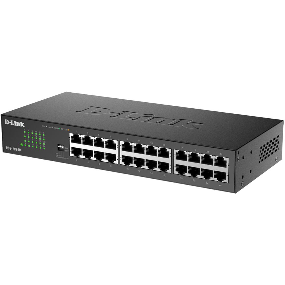 Коммутатор D-Link DGS-1024D/J1A Неуправляемый коммутатор с 24 портами 10/100/1000Base-T