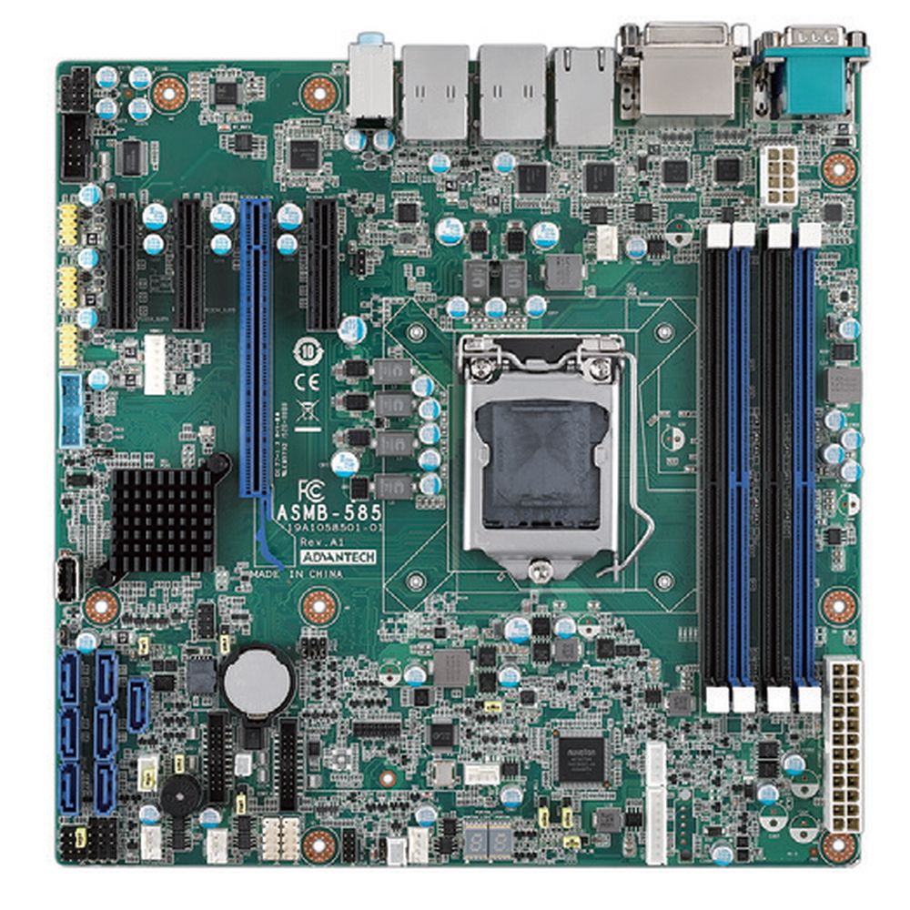 Материнская плата Advantech ASMB-585G4-00A1E  LGA 1151 Intel Xeon E3(v5/v6) и Intel Core i3/i5/i7 (6th/7th), DDR4, 4x GB LAN, 6x USB 3.0, 6x USB 2.0, 1x PCIe x16, 3x PCIe x4, SMBus, (требуется установка батарейки CR2032)