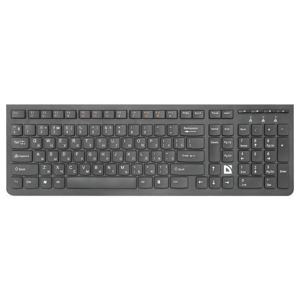 Клавиатура беспроводная DEFENDER UltraMate (УльтраМейт) SM-535 черный (USB, 108 клавиши) (45535)