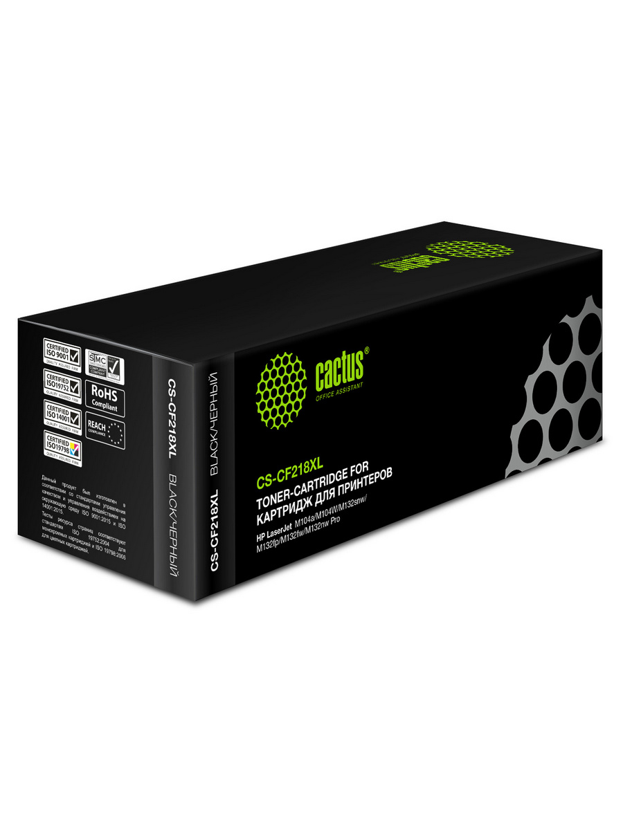 Картридж лазерный CACTUS CS-CF218XL черный ((6000стр.) для HP LJ Pro M104a/M104W/ MFP M132snw/M132fp/M132fw/M132nw) (CS-CF218XL)