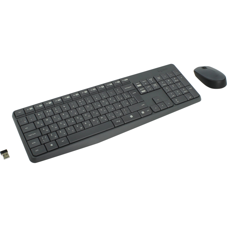 Комплект клавиатура+мышь беспроводной LOGITECH MK295 черный (USB, 1000dpi) (920-009807)