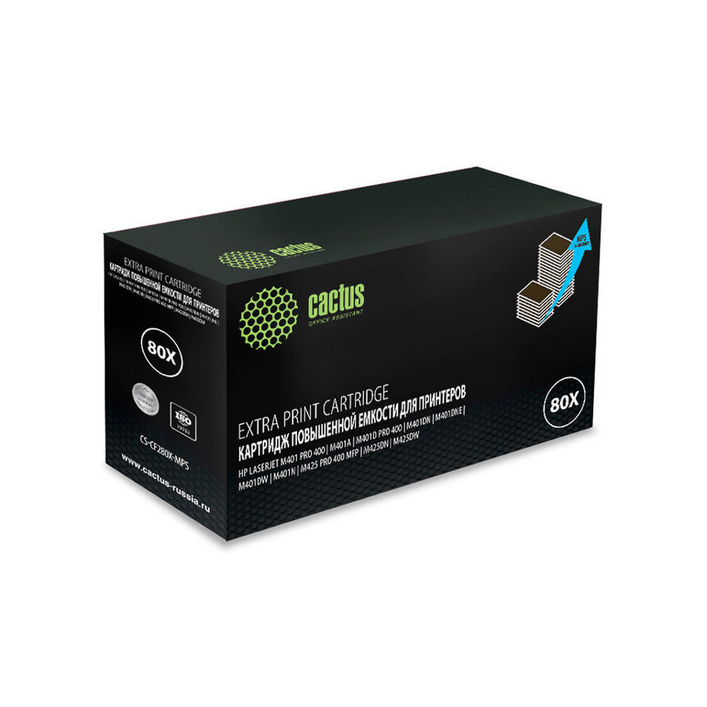 Картридж лазерный CACTUS CS-CF280X-MPS черный ((13000стр.) для HP LJ Pro 400/M401/M425) (CS-CF280X-MPS)