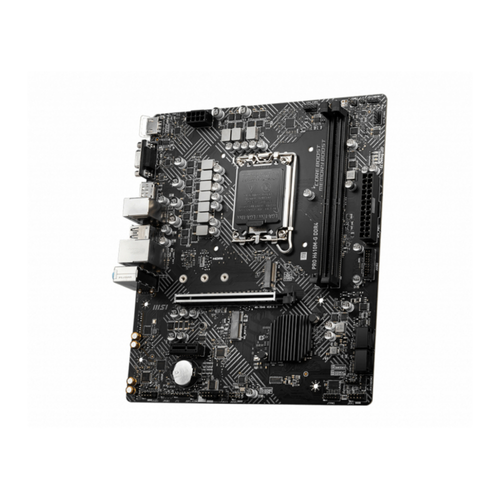 Материнская плата MSI PRO H610M-G DDR4 (LGA1700, mATX, H610, 2xDDR4, 1xPCI-Ex16, 1xM.2, VGA+HDMI+DP) (PRO H610M-G DDR4)
