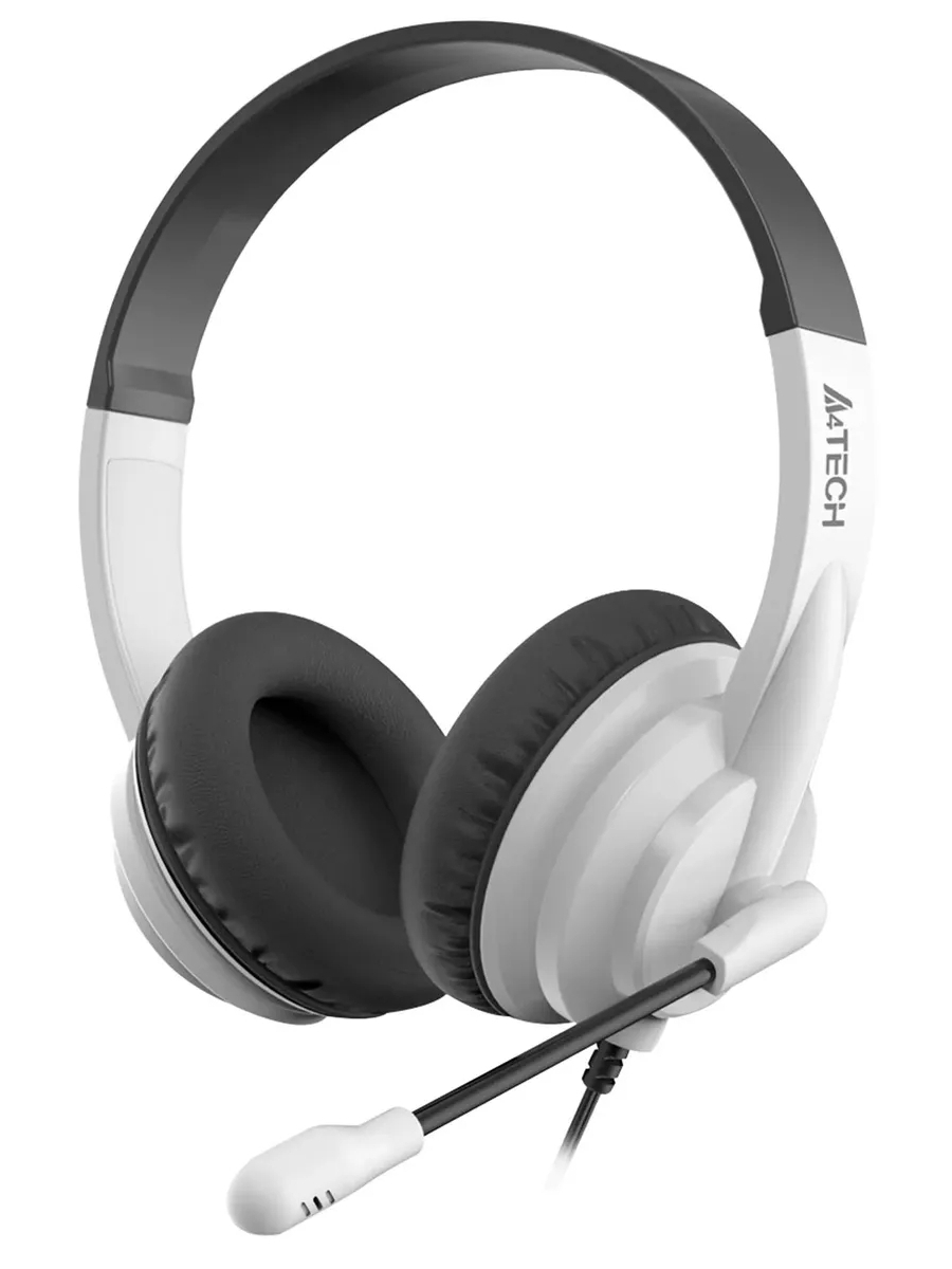 Наушники накладные с микрофоном A4TECH HU-10 черный (проводные, кабель 2м, USB) (HU-10/USB/BLACK)