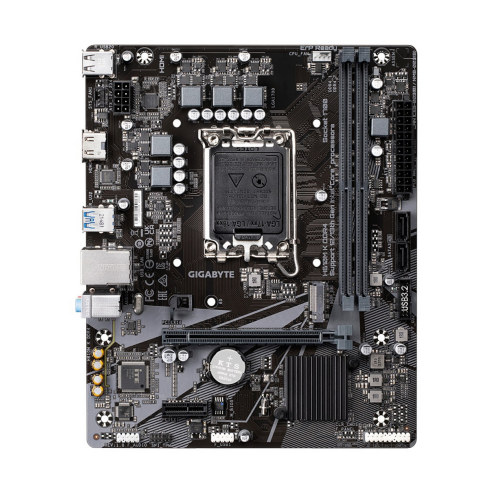Материнская плата GIGABYTE H610M K DDR4 (LGA1700, mATX, H610, 2xDDR4, 1xPCI-Ex16, 1xM.2, HDMI, RTL) (H610M K DDR4)