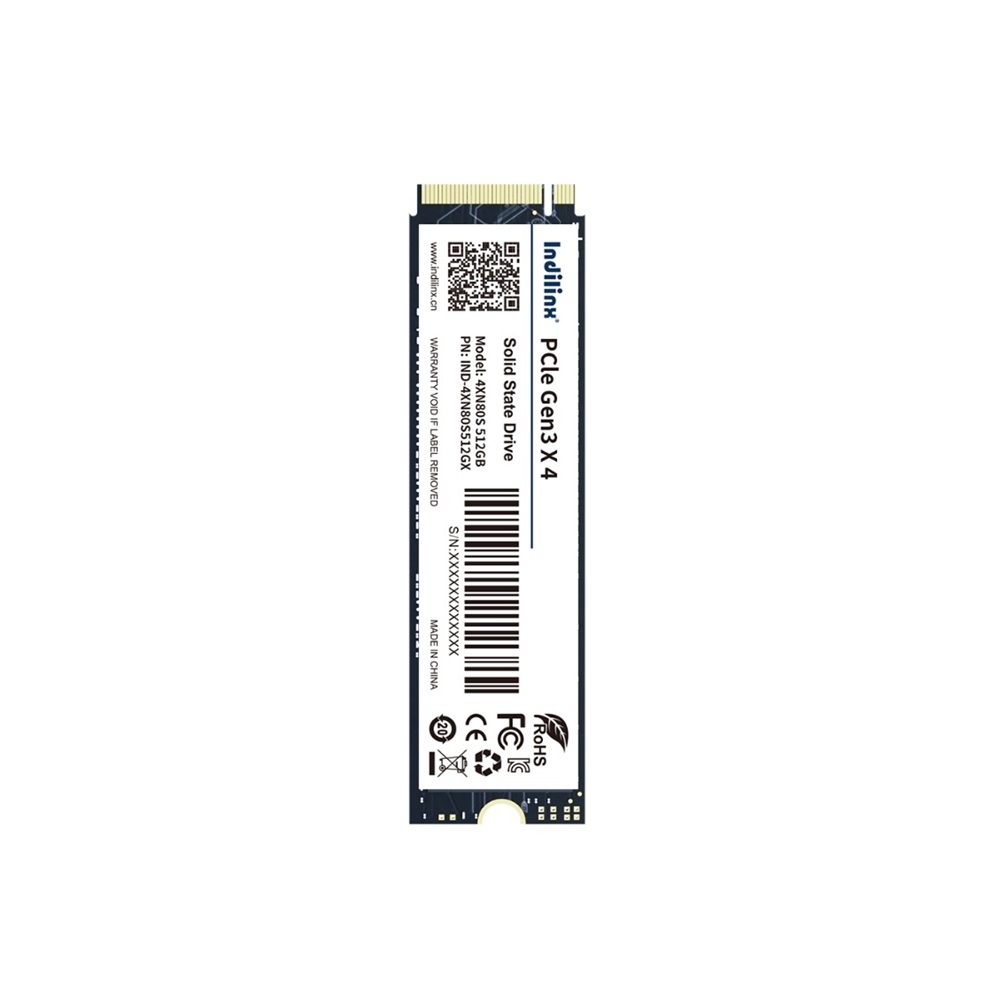 Накопитель SSD INDILINX 512Gb IND-4XN80S512GX (M.2 2280 PCI-E Gen3.0x4 NVMe, R/W 2000/1300MB/s, 400TBW, RTL) (IND-4XN80S512GX)