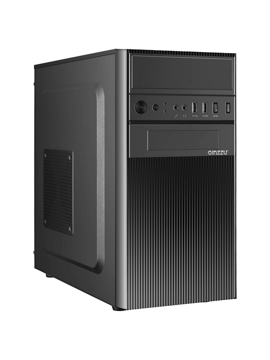 Корпус GINZZU MiniTower D190 черный (mATX, без БП, 2xUSB2.0, no fan) (Ginzzu D190)