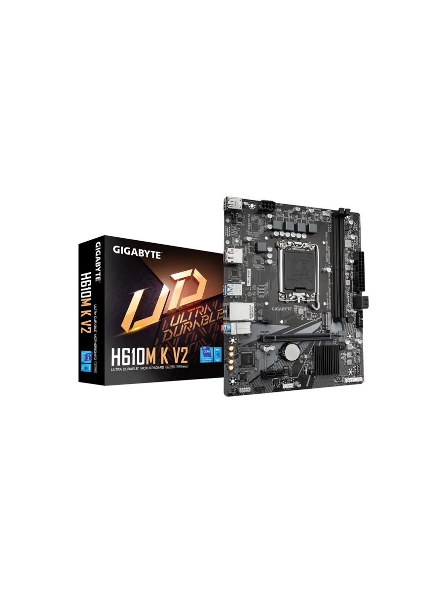 Материнская плата GIGABYTE H610M K V2 (LGA1700, mATX, H610, 2xDDR5, 1xPCI-Ex16, 1xM.2, DP+HDMI) (H610M K V2)