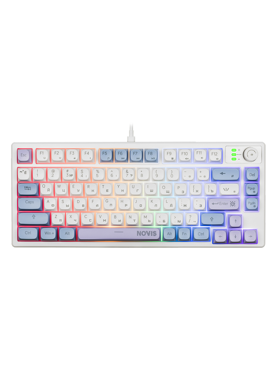 Клавиатура проводная DEFENDER Novis (Новис) GK-318 белый/синий (USB, 80 клавиш) (45318)