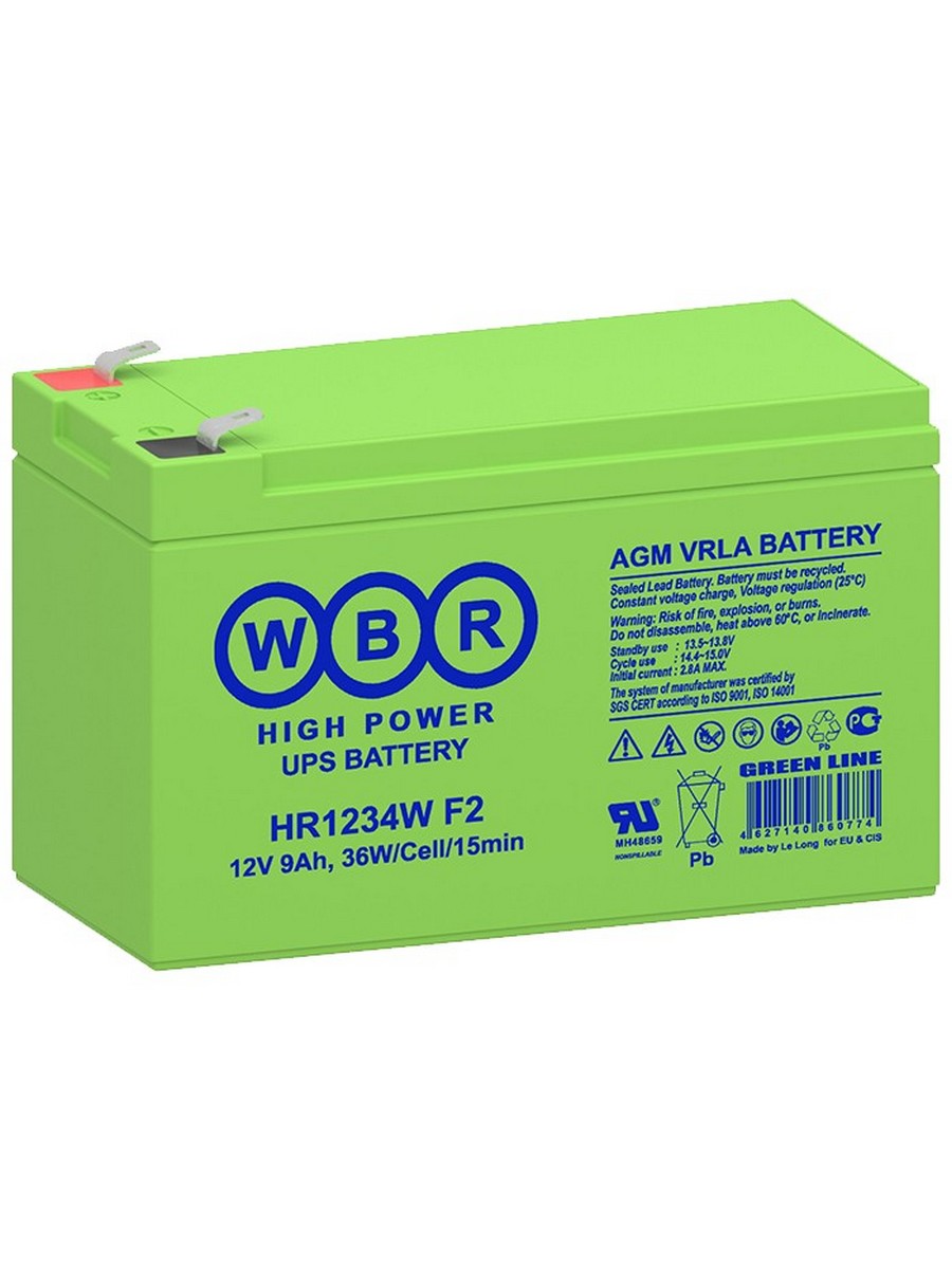 Аккумулятор WBR 12V 9Ah (HR1234W F2 WBR)