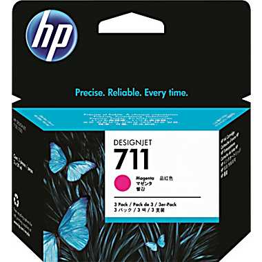 Cartridge HP 711 для DJ T120/T125/T130/T520/T525/T530, тройная упаковка CZ131A, пурпурный (3*29мл)