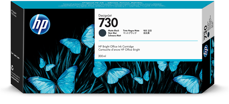Cartridge HP 730 для DesignJet T1600/T1700/T2600, 300 мл, черный матовый