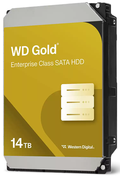 Western Digital GOLD HDD SATA 14TB, 7200rpm, 512MB buffer, 512e, WD142KRYZ, 1 year