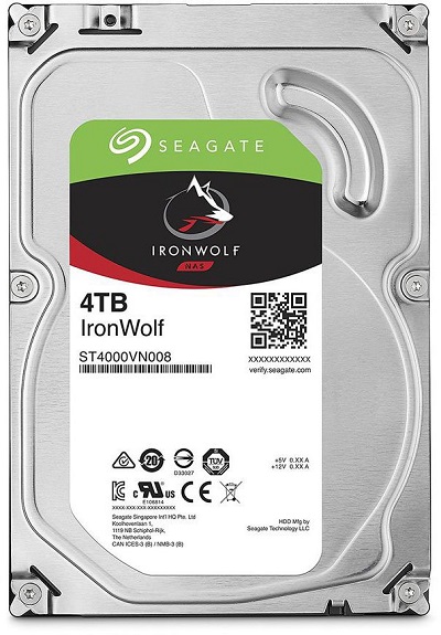 Seagate IronWolf NAS HDD SATA 4Tb, 5900 rpm, 64Mb buffer, 512e/4Kn, ST4000VN008, 1 year, (analog ST4000VN000)