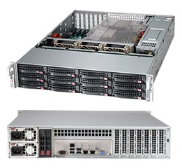 Supermicro SuperChassis 2U 826BAC12-R1K23LPB/ HDD(12)LFF+opt.HDD(2)SFF/7xLP/2 x1200W/Backplane 12xSAS3/SATA3/NVMe4