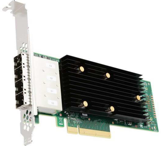 Broadcom HBA Controller 9400-16e, PCIe 3.1 x8 LP, Tri-Mode SAS/SATA/NVMe 12G HBA, 16port (4*ext SFF8644), SAS3416, 1 year