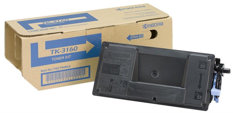 Kyocera Тонер-картридж TK-3160 для P3045dn/P3050dn/P3055dn/P3060dn/P3145dn/P3150dn/P3155dn/P3260dn/M3145dn/M3645dn/M3860idn/M3860idnf (12500 стр.)