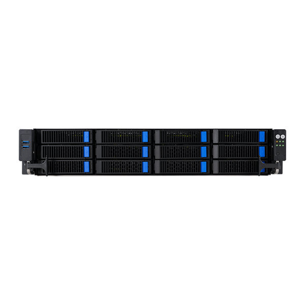 ASUS RS520A-E12-RS12U: 2U, 1x AMD EPYC 9004 SP5, 24x DDR5 RDIMM, 12x NVMe, 2x rear 2.5 SATA, 2x PCIe x16 FHFL or 4x PCIe x8, 1x PCIe x16 LP, 1x OCP 3.0, 2x M.2, up to 2x dual-slot GPU, 2x 1600W PSU