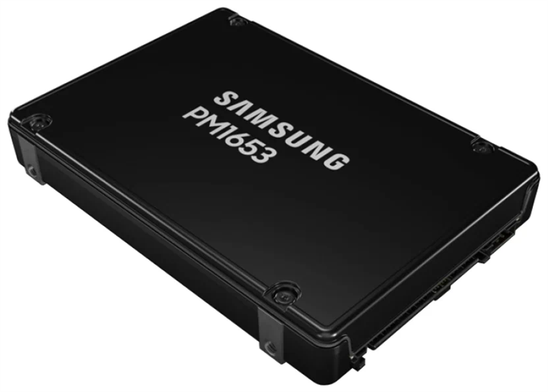 Samsung Enterprise SSD, 2.5"(SFF) 15mm, PM1653, 3840GB (3.84TB), SAS 24Gb/s, R4200/W3700Mb/s, IOPS(R4K) 770K/135K, MTBF 2M, 1DWPD/5Y, TBW 7008TB, OEM (repl. MZILT3T8HBLS-00007)