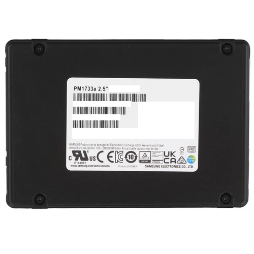 Samsung Enterprise SSD, 2.5"(SFF/U.3), PM1733a, 7680GB, NVMe, PCIe Gen4 1x4 or DP 2x2, R7500/W4100Mb/s, IOPS(R4K) 1600K/170K, MTBF 2M, 1DWPD/5Y, OEM