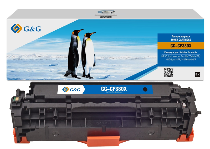 Cartridge G&G 312X для LaserJet Pro MFP M476 черный 4400 стр. аналог CF380X  гарантия 36 мес.