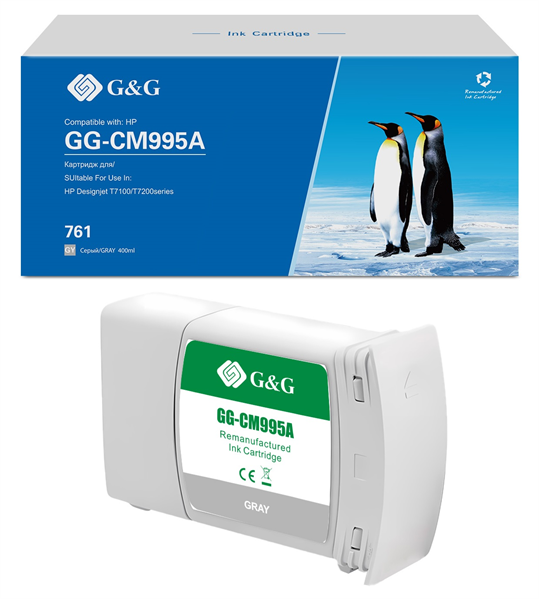 MPS Cartridge G&G 761 для DJ T7100/T7200 серый 400 мл аналог CM995A гарантия 36 мес.