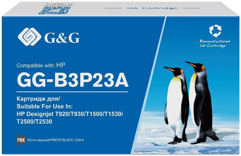G&G №727 GG-B3P23A фото черный (130мл) для HP DJ T920/T1500