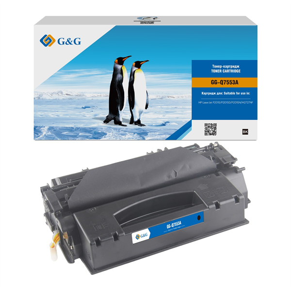 G&G GG-Q7553A черный (3000стр.) для HP LJ P2010/P2014/P2015/M2727nf MFP/M2727nfs MFP, LBP-3310/3370 Canon