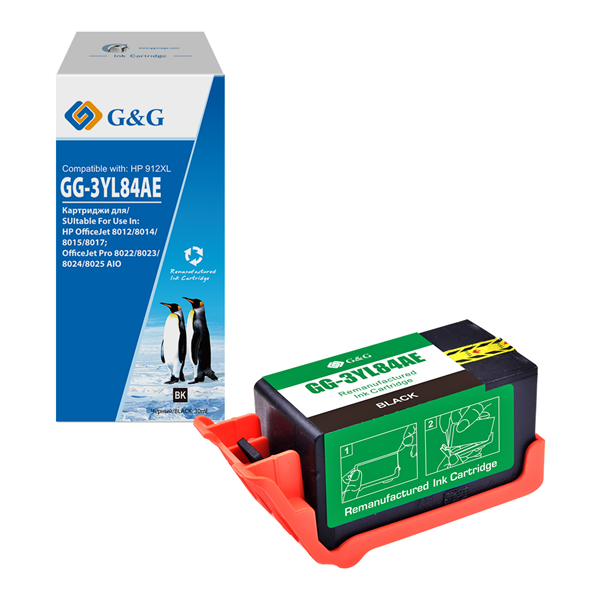 Cartridge GG 912XL для OfficeJet 8013/8023/8025 черный 825 стр. аналог 3YL84AE гарантия 36 мес.