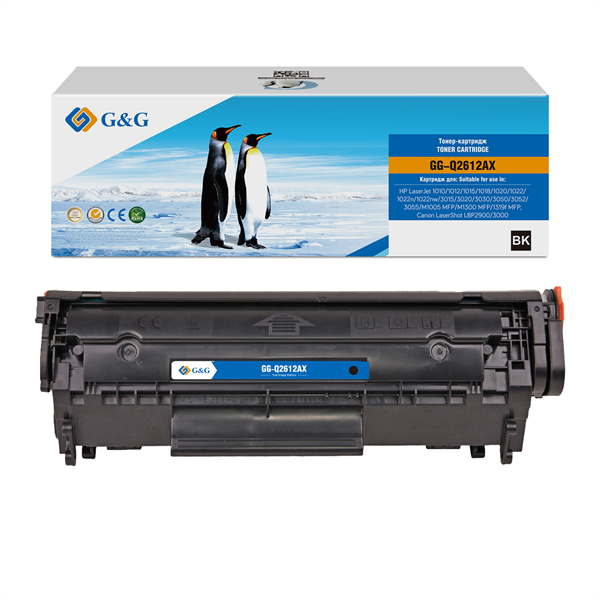 G&G GG-Q2612AX черный (3000стр.) для HP LJ 1010/1012/1015/1018/1020/1022/1022n/1022nw/3015/3020