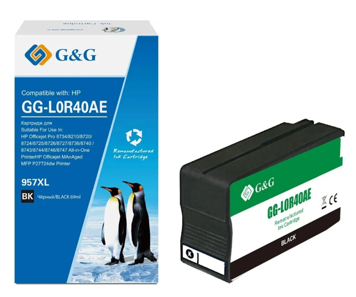 G&G GG-L0R40AE 957XL черный (73мл) для HP OJ Pro 8734/8210/8720/8724/8725/8726/8727/8736/8740/8743/8744/8746/8747