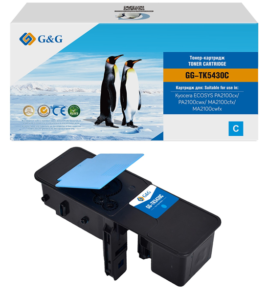 G&G GG-TK5430C TK-5430C голубой (1250стр.) для Kyocera Ecosys PA2100cx/PA2100cwx/MA2100cfx/MA2100cwfx