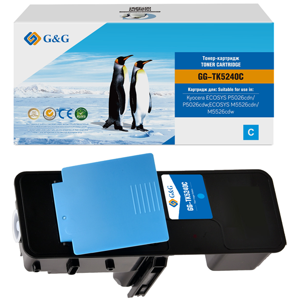 G&G GG-TK5240C голубой (3000стр.) для Kyocera ECOSYS P5026cdn/P5026cdw;ECOSYS M5526cdn/M5526cdw