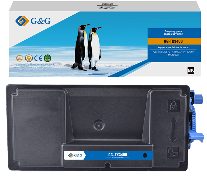 G&G toner cartridge для Kyocera ECOSYS PA4500X/MA4500ifx/MA4500x 12 500 стр. TK-3400 1T0C0Y0NL0 с чипом гарантия 36 мес.