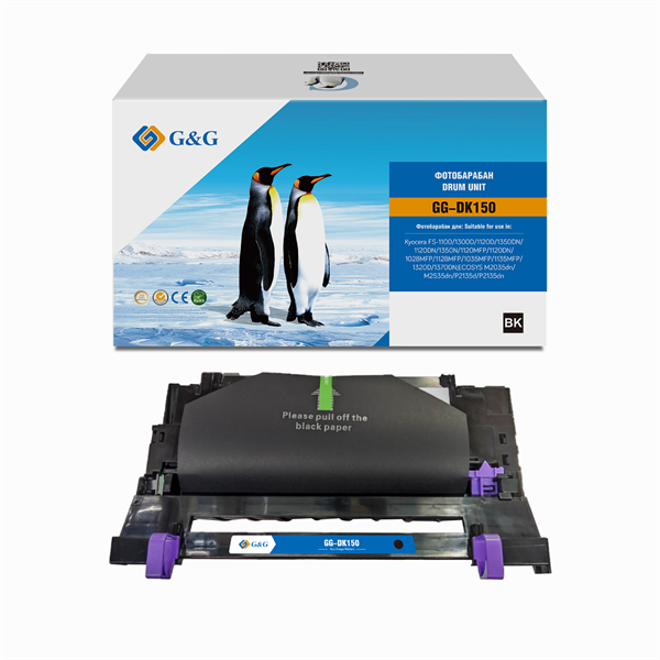 G&G GG-DK150 DK-150/DK-170/DK-130 черный ч/б:100000стр. для FS-1100/FS-1300D/FS-1120D/FS-1350DN/FS-1120DN/FS-1350N/FS-1120MFP/FS-1120DN/FS-1028MFP/FS-1128MFP/FS-1035MFP/FS-1135MFP/FS-1320D/FS-1370DN