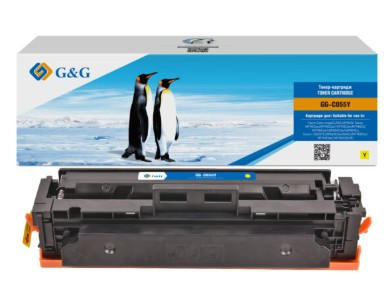 G&G toner-cartridge для Canon  LBP660/663/664 MF741/742/743/744/745/746 желтый 2 100 страниц C055Y 3013C002 с чипом гарантия 36 мес.распродажа остатков