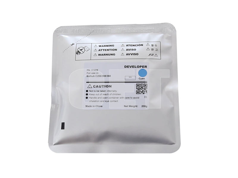 Девелопер для KONICA MINOLTA Bizhub C258/C308/C368 (CET) Cyan, 200г, 600000 стр., CET171016