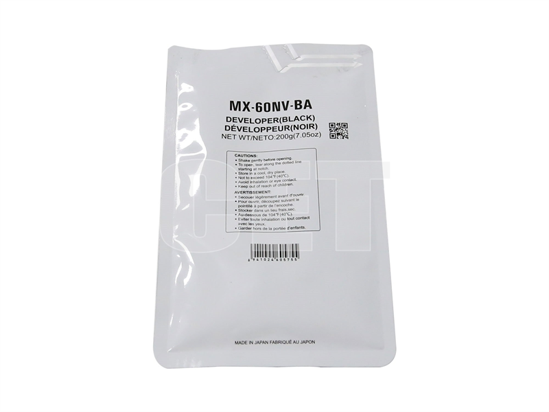 Девелопер MX-60NVBA для SHARP MX-3050N/4050N/5070N/C3081R/C5081D (CET) Black, 200г, 500000 стр., CET171009