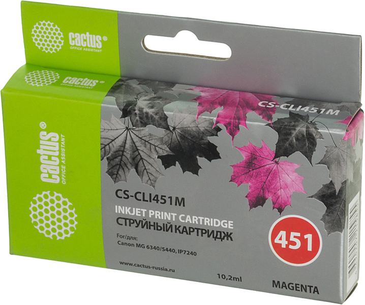 Cactus CS-CLI451M пурпурный (12мл) для Canon MG6340/5440/IP7240